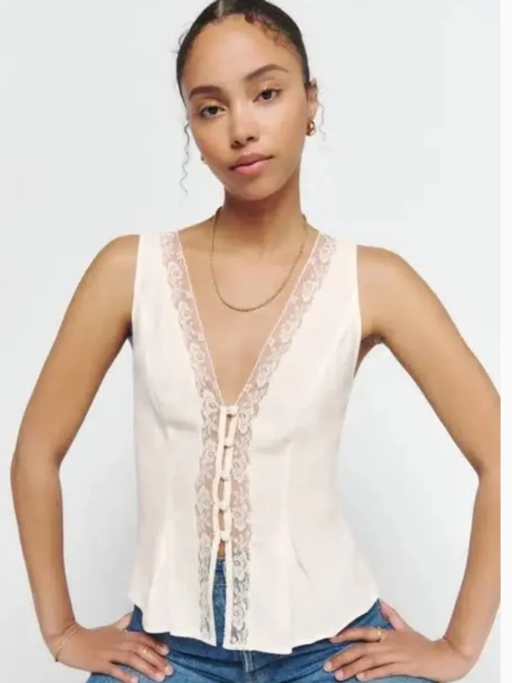 Reformation Cristina Sleeveless Blouse Ivory New - Picture 1 of 15